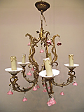 vintage french light with ceramic roses